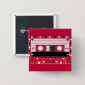 Cassette van liefde_ vierkante button 5,1 cm (Voorkant /achterkant)