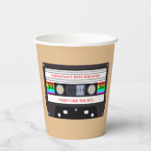  cassette verjaardag papieren bekers (Achterkant)