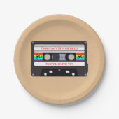 cassette verjaardag papieren bordje (Voorkant)