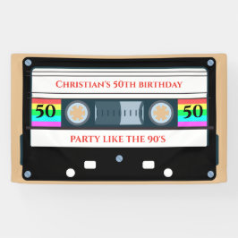  cassette verjaardag spandoek