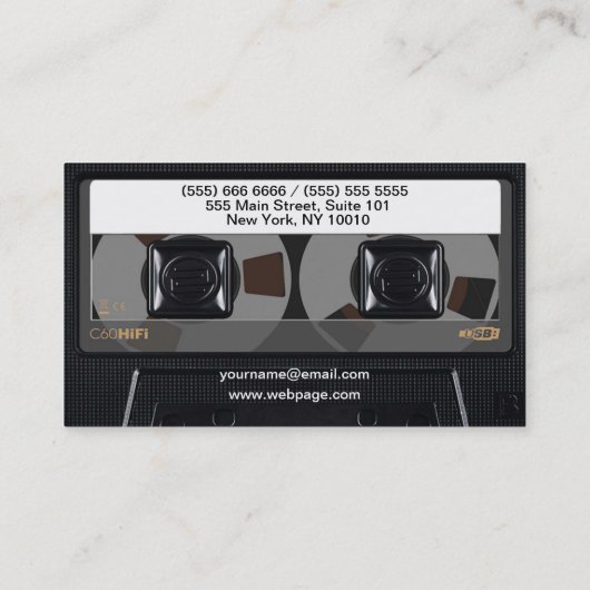 Cassette Visitekaartje (Achterkant)