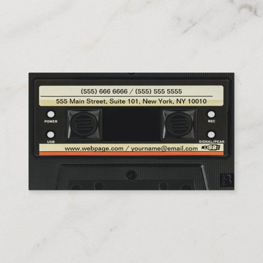 Cassette Visitekaartje (Achterkant)