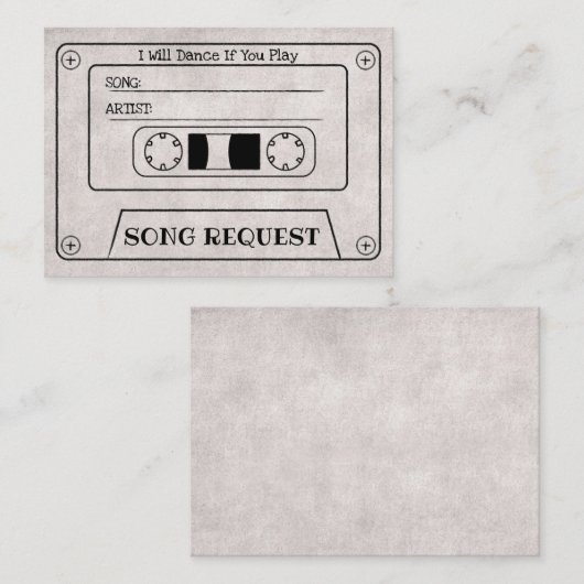  Cassette Wedding Song Request Insert Informatiekaartje (Voorkant / Achterkant)