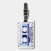 cassetteband - blauw - bagagelabel (Voorkant verticaal)