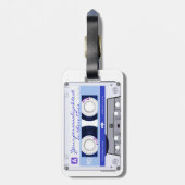 cassetteband - blauw - bagagelabel (Achterkant verticaal)