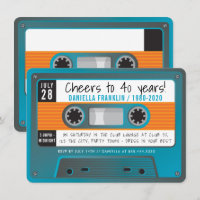 CASSETTEBAND moderne disco verjaardag aqua blauw g