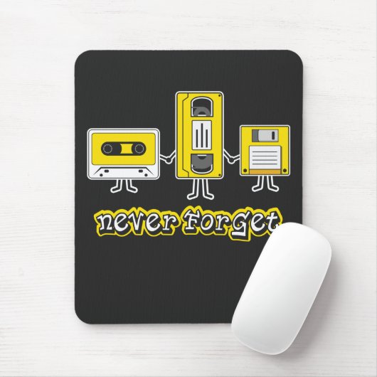 cassetteband VHS Diskette Muismat (Met muis)