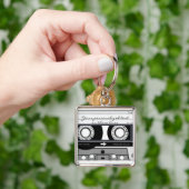 cassetteband - zwart - sleutelhanger (Hand)