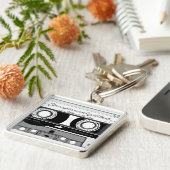 cassetteband - zwart - sleutelhanger (Zijkant)