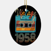  Cassettebandje 1958 Retro 65th Birthday 65 Keramisch Ornament (Rechts)
