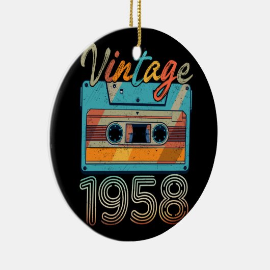  Cassettebandje 1958 Retro 65th Birthday 65 Keramisch Ornament (Rechts)
