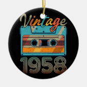  Cassettebandje 1958 Retro 65th Birthday 65 Keramisch Ornament (Voorkant)