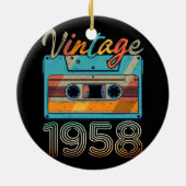  Cassettebandje 1958 Retro 65th Birthday 65 Keramisch Ornament (Achterkant)