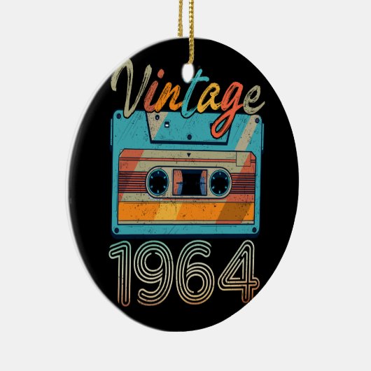 Cassettebandje 1964 Retro 59e verjaardag 59 Keramisch Ornament (Rechts)