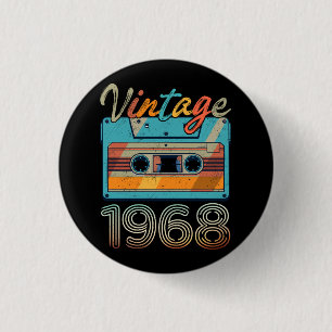 Cassettebandje 1968 Retro 55e verjaardag 55 Ronde Button 3,2 Cm
