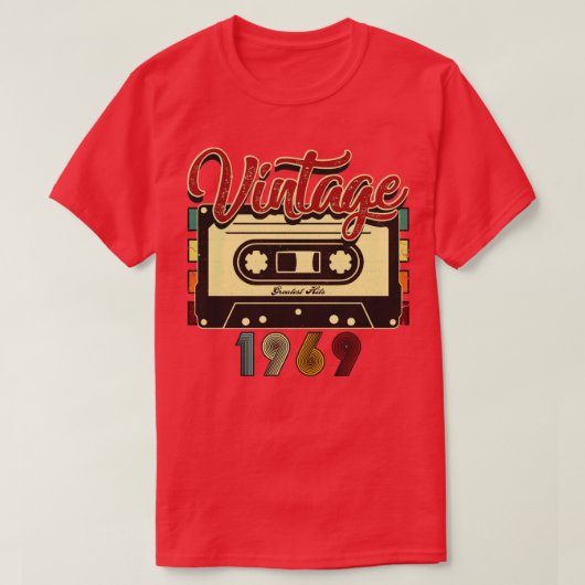 Cassettebandje 1969 met de grootste hits T-shirt (Design voorkant)