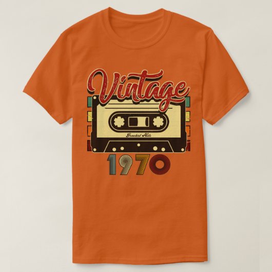Cassettebandje 1970 met de grootste hits T-shirt (Design voorkant)