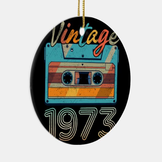  Cassettebandje 1973 Retro 50e verjaardag 50 Keramisch Ornament (Rechts)