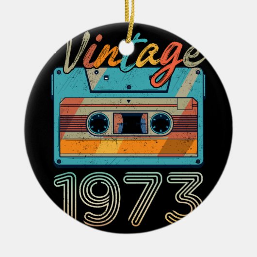 Cassettebandje 1973 Retro 50e verjaardag 50 Keramisch Ornament (Voorkant)