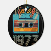 Cassettebandje 1973 Retro 50e verjaardag 50 Keramisch Ornament (Links)
