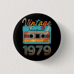  Cassettebandje 1979 Retro 44e verjaardag 44 Ronde Button 3,2 Cm