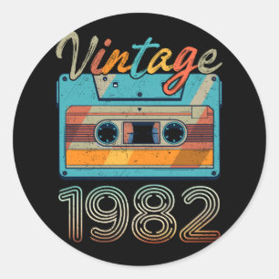 Cassettebandje 1982 Retro 41st verjaardag 41 Ronde Sticker