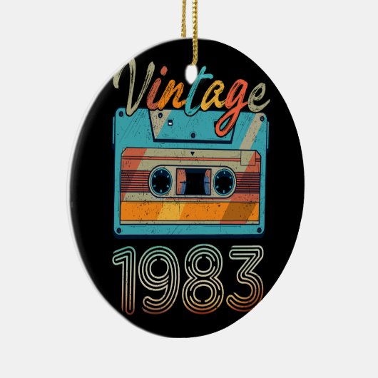  Cassettebandje 1983 Retro 40e verjaardag 40 Keramisch Ornament (Rechts)