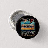 Cassettebandje 1983 Retro 40e verjaardag 40 Ronde Button 3,2 Cm (Voorkant /achterkant)