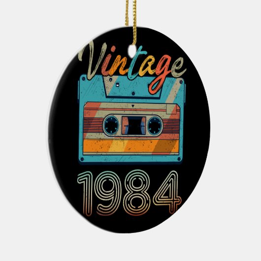 Cassettebandje 1984 Retro 39e verjaardag 39 Keramisch Ornament (Rechts)