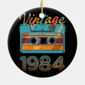  Cassettebandje 1984 Retro 39e verjaardag 39 Keramisch Ornament (Achterkant)