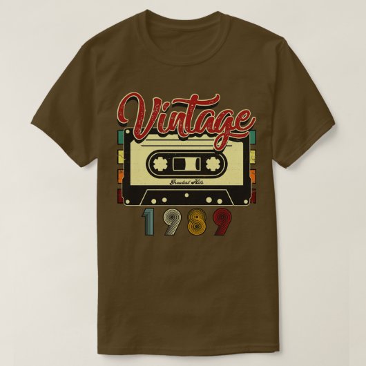 Cassettebandje 1989 met de grootste hits T-shirt (Design voorkant)