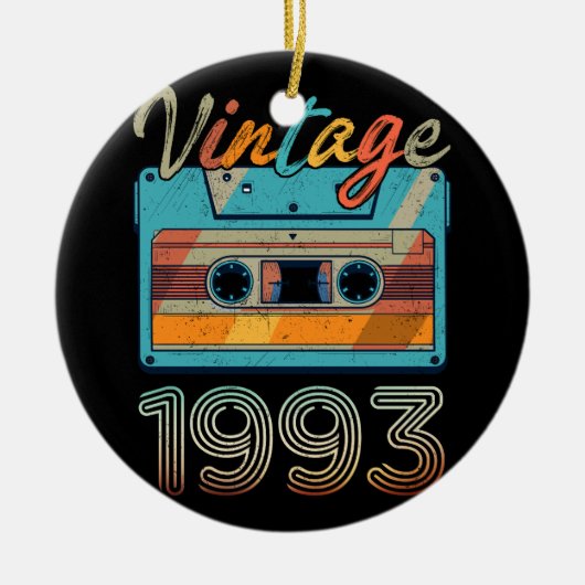 Cassettebandje 1993 Retro 30th Birthday 30 Keramisch Ornament (Voorkant)