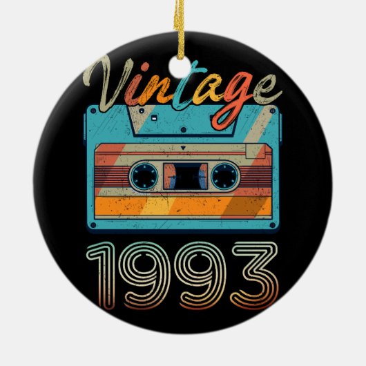  Cassettebandje 1993 Retro 30th Birthday 30 Keramisch Ornament (Achterkant)