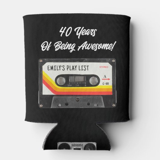 Cassettebandje 40e verjaardag Best of 1985 Beer Blikjeskoeler (Achterkant)