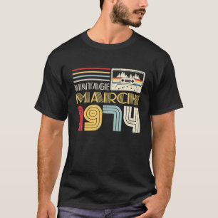 Cassettebandje 48e verjaardag 48 maart 1974 t-shirt