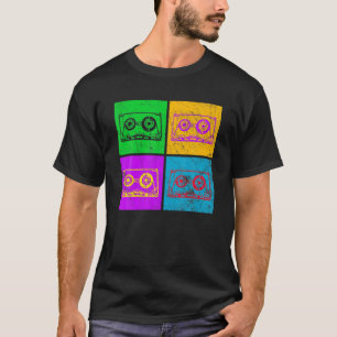Cassettebandje 80S en 90S Retro muziekmixt T-shirt