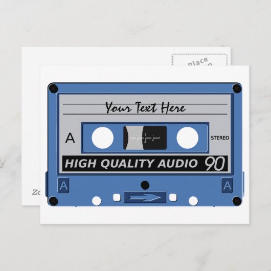 Cassettebandje aangepast briefkaart (Voorkant / Achterkant)