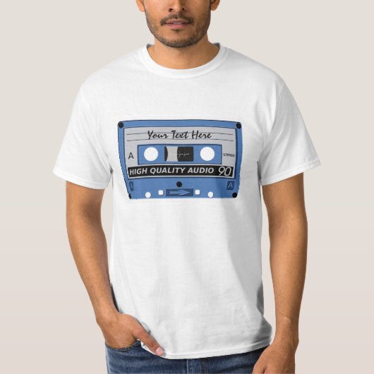 Cassettebandje aangepast shirt - kies stijl (Voorkant)