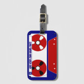 Cassettebandje Bagagelabel blauw/rood (Voorkant (verticaal))