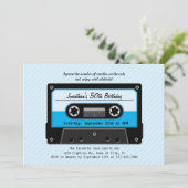 Cassettebandje Birthday Uitnodiging (Staand voorkant)