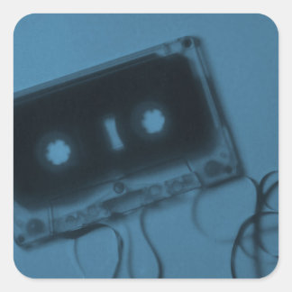 Cassettebandje blauw Sticker