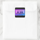 Cassettebandje Blue Art Cool Vierkante Sticker (Tas)