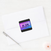Cassettebandje Blue Art Cool Vierkante Sticker (Envelop)