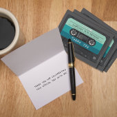 Cassettebandje Blue Retro verjaardagsfeestje Bedankkaart