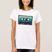 Cassettebandje Blue Retro verjaardagsfeestje T-shirt (Voorkant)