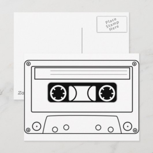 Cassettebandje Briefkaart (Voorkant / Achterkant)