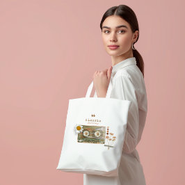  Cassettebandje en Bloemen Tote Bag