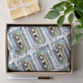 Cassettebandje en Muzieknoten cartoon Tissuepapier (Geschenk)