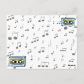 Cassettebandje en Muzieknoten van de cartoon (Meng Briefkaart (Achterkant)
