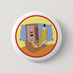 Cassettebandje- en potlood Rewind Love Ronde Button 5,7 Cm
